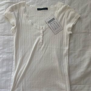 white eyelet brandy melville top
